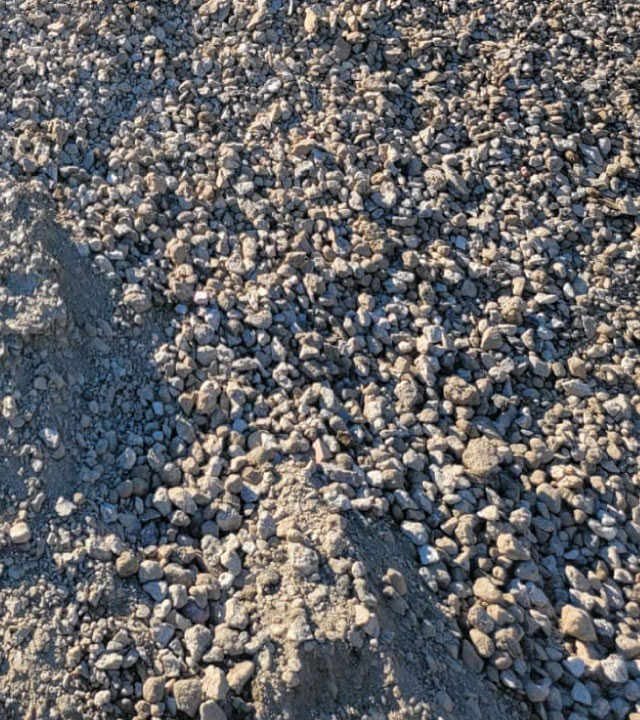 Pile of crushed rock and stones